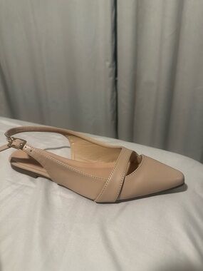SHEIN Beige Pointed Toe Slingback Flats